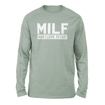 MILF - Man I Love To Fart Men/Unisex Drop Shoulder Sweatshirt in Dusty Blue color